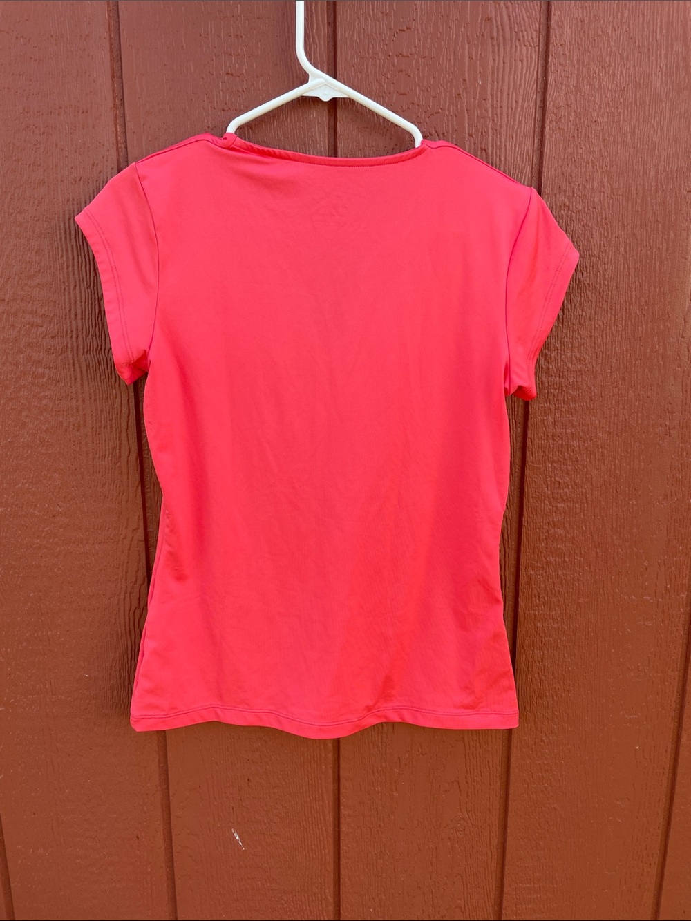 Nike Dri-FIT Women Tennis Top Pink Short Sleeve V-Neck Athletic Shirt Large - Picture 5 of 6
